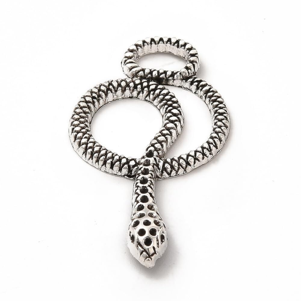 2042 50 Pcs Gothic Snake Charms - Animal Themed Reptile Antique Style
